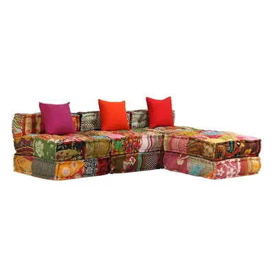 3místný modulární pouf patchwork textil