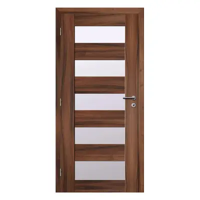 Solodoor Interiérové dveře rámové, 60 L, 650 × 1985 mm, fólie, levé, ořech královský, prosklené