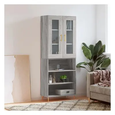 Skříň highboard šedá sonoma 69,5 x 34 x 180 cm kompozitní dřevo