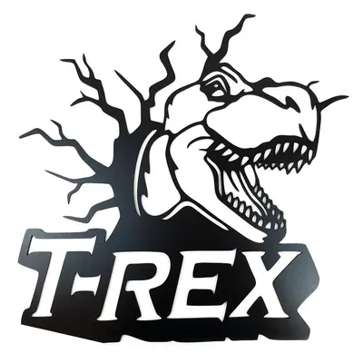 Živá Zeď Dřevěná nástěnná dekorace Dinosaurus T-REX černý