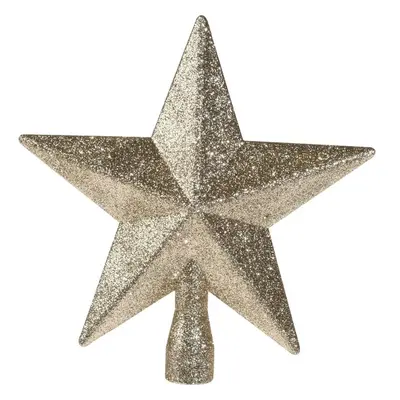 Vánoční špička na stromeček Glitter star zlatá, 19 X 19 X 5 cm