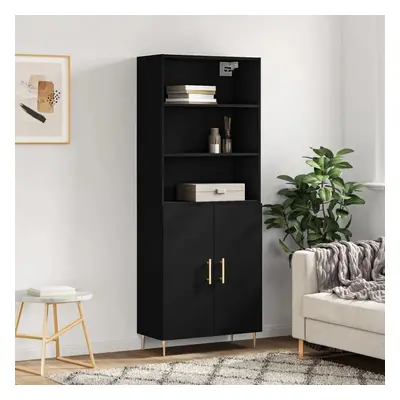 Skříň highboard černá 69,5 x 34 x 180 cm kompozitní dřevo