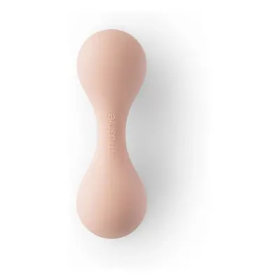 Mushie Silikonové kousátko Baby Rattle Blush