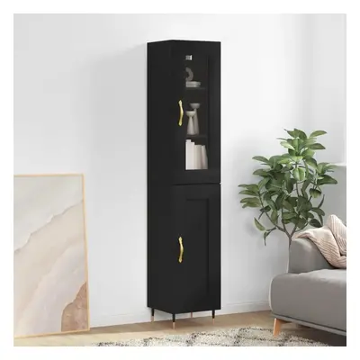 Skříň highboard černá 34,5 x 34 x 180 cm kompozitní dřevo