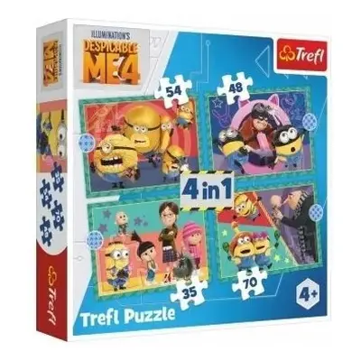 Puzzle 4v1 Já, padouch 4/Mimoni 28,5x20,5cm v krabici 28x28x6cm