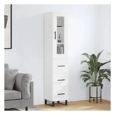 Skříň highboard bílá 34,5 x 34 x 180 cm kompozitní dřevo