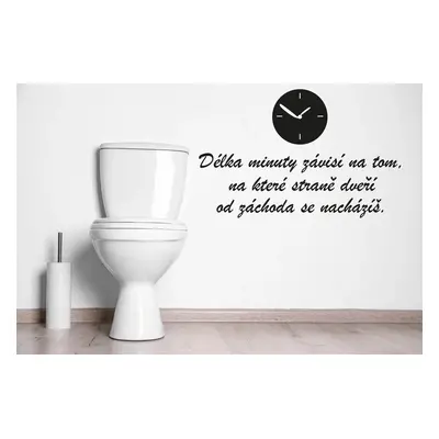 Lepy.cz Samolepka na zeď WC- Délka minuty Velikost (šířka x výška): 40x26cm, Barevná varianta: Č