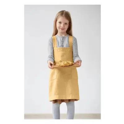 Dětská žlutá lněná zástěra Linen Tales Pinafore, 72 x 45 cm