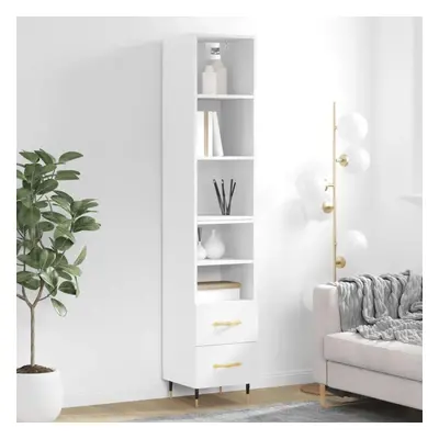 Skříň highboard bílá 34,5 x 34 x 180 cm kompozitní dřevo