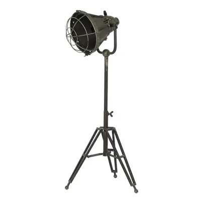 Šedá stolní lampa na trojnožce s bronzovou patinou Damyan - 35*30*77 cm/40W