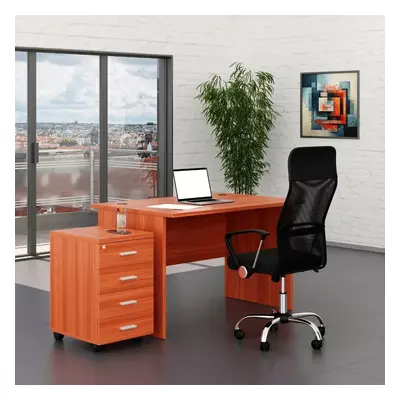 Sestava kancelářského nábytku SimpleOffice 1, 120 cm, třešeň