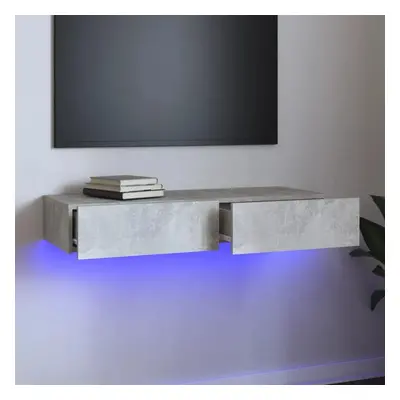 TV skříňka s LED osvětlením betonově šedá 90 x 35 x 15,5 cm