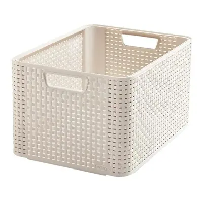 Krémový plastový úložný box 33x44x23 cm Style – Curver