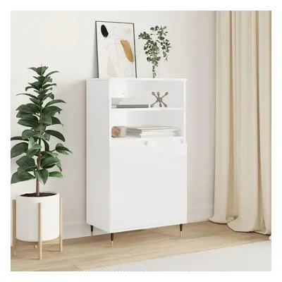 Skříň highboard bílá s vysokým leskem 60 x 36 x 110 cm kompozit