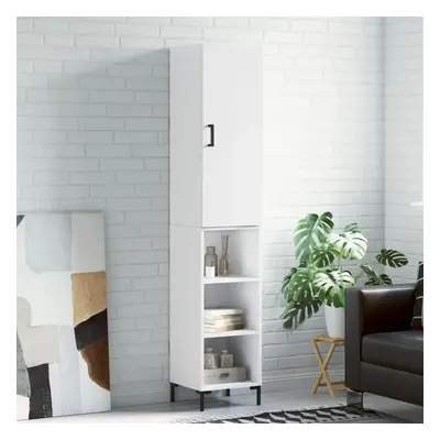 Skříň highboard bílá s vysokým leskem 34,5x34x180 cm kompozit