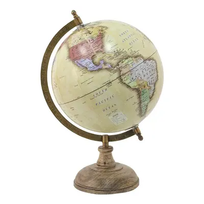 Barevný dekorativní glóbus na dřevěném podstavci Globe - 22*22*37 cm