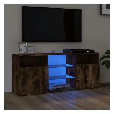 TV skříňka s LED osvětlením kouřový dub 120 x 30 x 50 cm