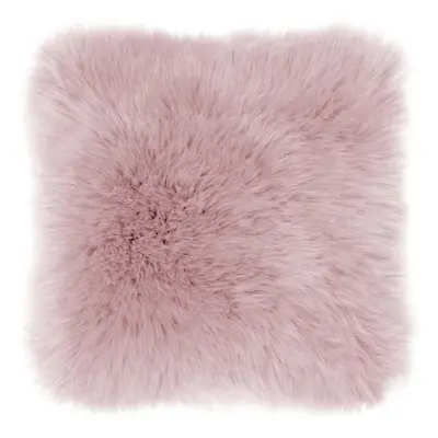 Růžový polštář Tiseco Home Studio Sheepskin, 45 x 45 cm