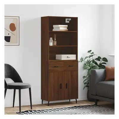 Skříň highboard hnědý dub 69,5 x 34 x 180 cm kompozitní dřevo