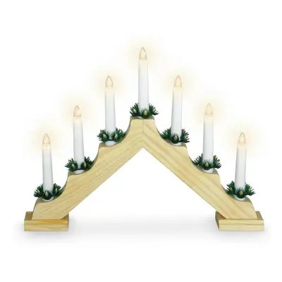 Vánoční svícen Candle Bridge hnědá, 7 LED