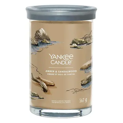 Yankee Candle vonná svíčka Signature Tumbler ve skle velká Amber & Sandalwood 567g