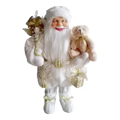 Dekorace Santa Claus Bílo-Zlatý 60cm