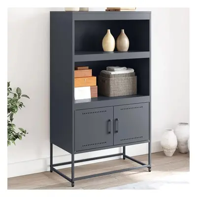 Skříň highboard antracitová 68,5 x 38,5 x 123,5 cm ocel