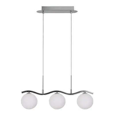 Závěsné svítidlo ve stříbrné barvě se skleněným stínidlem 12x53 cm Ramon – Candellux Lighting