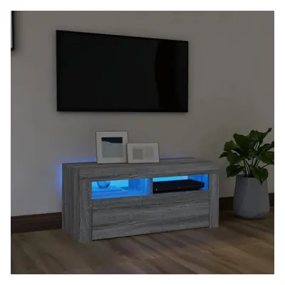 TV skříňka s LED osvětlením šedá sonoma 90 x 35 x 40 cm