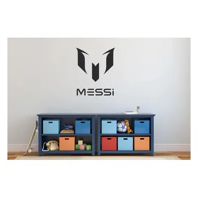 Lepy.cz Samolepka na zeď Messi - Logo Velikost (šířka x výška): 50x61cm, Barevná varianta: Černá