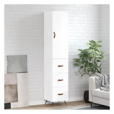 Skříň highboard bílá s vysokým leskem 34,5x34x180 cm kompozit