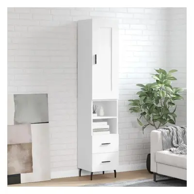 Skříň highboard bílá 34,5 x 34 x 180 cm kompozitní dřevo