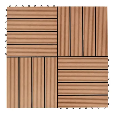 Terasové dlaždice z dřevoplastu 11 ks 30x30 cm 1 m² odstín teak