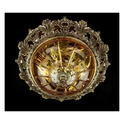 Křišťálové svítidlo SHARLEEN DIA 390 BRASS ANTIQUE - TOPAS DARK - ARTGLASS