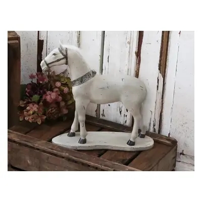 Béžová antik dekorace kůň Horse old French - 11*39*39 cm