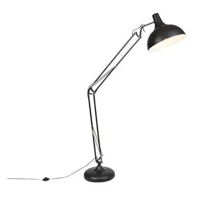 Průmyslová stojací lampa černá nastavitelná - Hobby