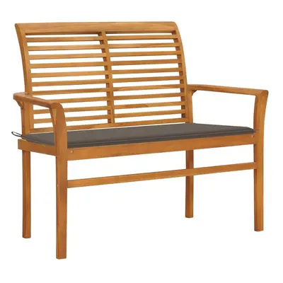 Zahradní lavice s taupe poduškou 112 cm masivní teak