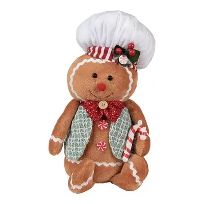 Hnědá vánoční plyšová dekorace Perníček Gingerbread - 19*14*35 cm