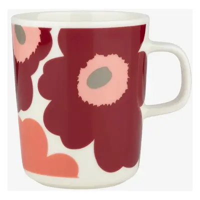 Marimekko Hrnek Oiva Unikko 250ml cherry ash grey červená šedá