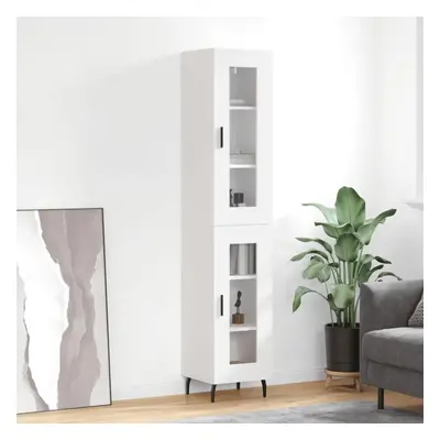 Skříň highboard bílá 34,5 x 34 x 180 cm kompozitní dřevo