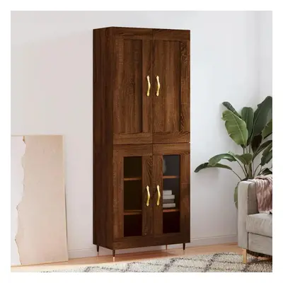 Skříň highboard hnědý dub 69,5 x 34 x 180 cm kompozitní dřevo