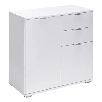 Casaria Komoda Alba DB121 bílá se 2 dvířky a zásuvkami, 71 x 74 x 35 cm 106625