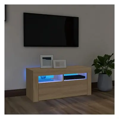 TV skříňka s LED osvětlením dub sonoma 90 x 35 x 40 cm