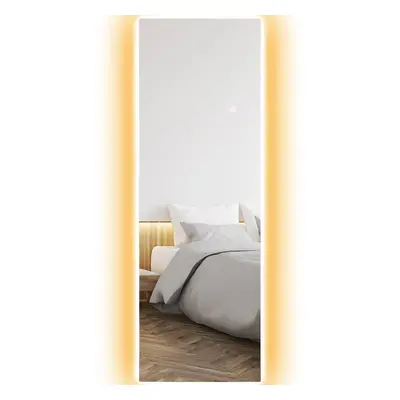 HOMCOM Ganzkörperspiegel 40 x 120 cm Standspiegel mit LED Lichte, Wandspiegel mit Touch-Steuerun