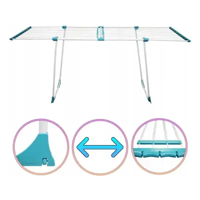 Erga Model 306U, stabilní teleskopický sušák na prádlo 202x55x92 cm, bílá-zelená, ERG-SEP-10SUSS