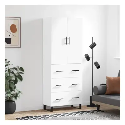 Skříň highboard bílá 69,5 x 34 x 180 cm kompozitní dřevo