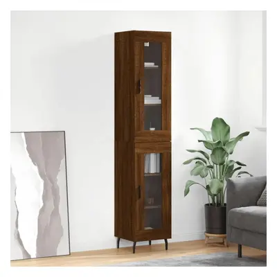 Skříň highboard hnědý dub 34,5 x 34 x 180 cm kompozitní dřevo