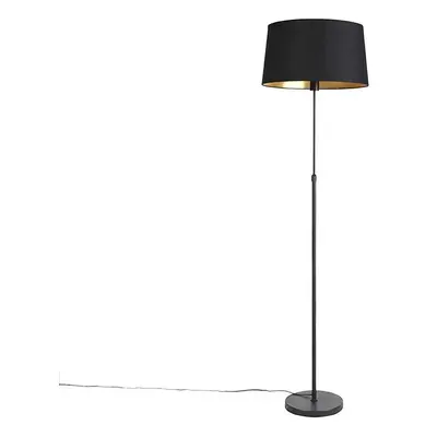 Stojací lampa černá s černým stínidlem nastavitelným 45 cm - Parte