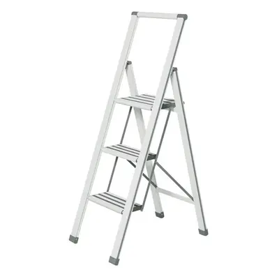 Bílé skládací schůdky Wenko Ladder Alu, výška 127 cm