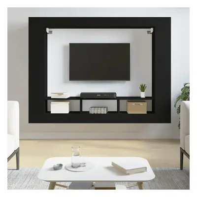 TV skříňka černá 152 x 22 x 113 cm kompozitní dřevo